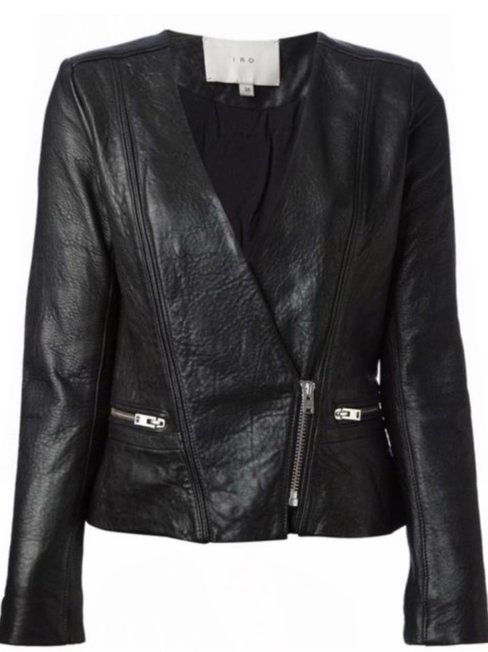 IRO Imaei Lamb Leather Moto Jacket Black Size 40 - Like New